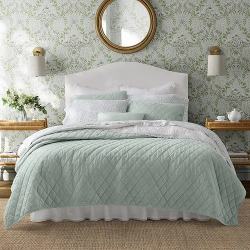 Vista 19 de Laura Ashley - Juego de edredón individual, juego de ropa de cama reversible de algodón con funda de almohada adicional, decoración del hogar