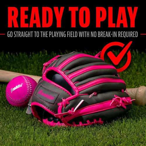 Vista 6 de Franklin Sports Guantes de béisbol para niños, guantes de teeball RTP para jóvenes + juego de pelotas, guantes de teeball para niños y niñas, niños