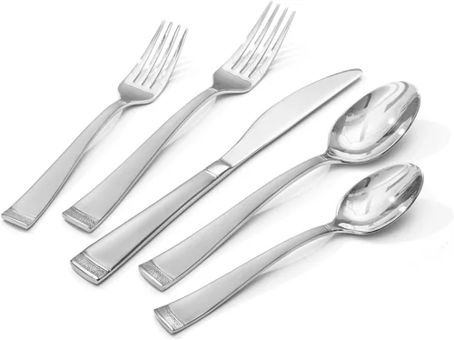 Vista 10 de Juego de cubiertos KINGSTONE, juego de 65 piezas para 12, juego de cubiertos de acero inoxidable 18/10 con borde perlado, utensilios para cocina