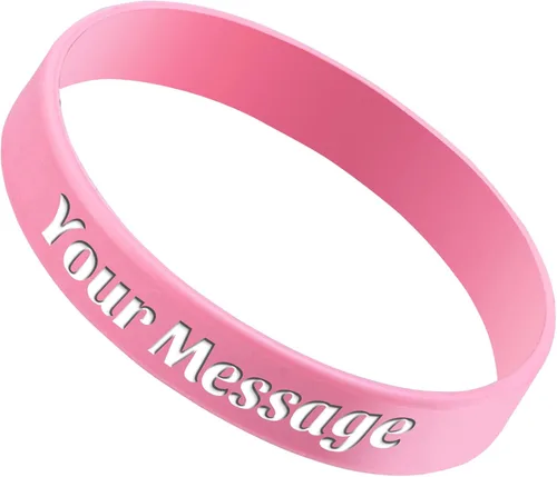 Vista 20 de 50 pulseras de silicona personalizadas para motivación, recuerdos de fiesta, eventos, cumpleaños, conciencia Negro