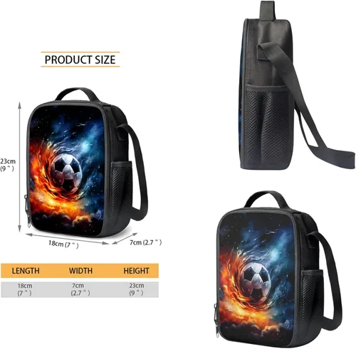 Vista 133 de HUGS IDEA Juego de 3 bolsas escolares con aislamiento térmico para el almuerzo, estuche para lápices
