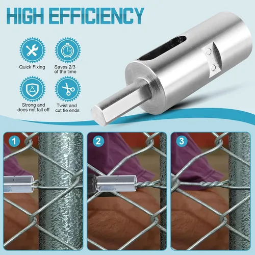 Vista 2 de EZ Twist Ties - Herramienta compatible con portabrocas de calibre 9, herramienta de fácil torsión de alambre, herramienta de valla torcida