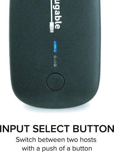 Vista 2 de Plugable Interruptor de uso compartido USB 2.0 para compartir un puerto de dispositivo USB con un botón entre dos computadoras
