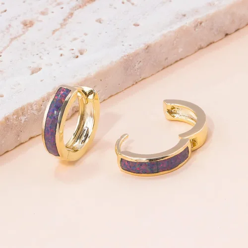 Vista 136 de CiNily Aretes Huggie de ópalo con bisagras, chapados en oro, hipoalergénicos, pequeños aretes de aro para mujeres, adolescentes, niñas, hombres
