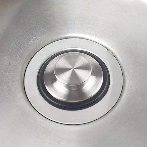Vista 7 de CORNERJOY Tapón para fregadero de cocina de acero inoxidable, borde ancho grande de 3.38 pulgadas de diámetro, tapón de eliminación de basura