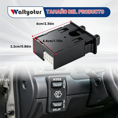 Vista 7 de Waltyotur Reemplazo de control del interruptor del limpiaparabrisas para Columbia & Coronado 2000-2017, botón, negro