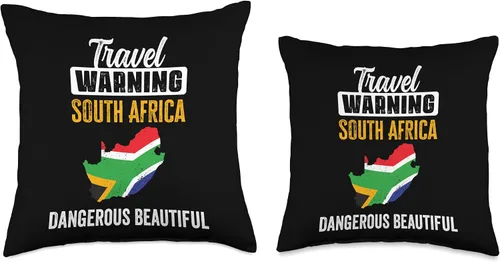 Vista 3 de Funny South Africa Saying Love South Africa Pride Travel Warning South Africa Dangerous Beautiful Africans - Almohada de 16 x 16 pulgadas, multicolor