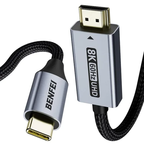 Vista 14 de BENFEI Paquete de 2 cables USB C a HDMI de 3 pies, cable USB tipo C a HDMI, Thunderbolt 3/4 compatible con iPhone 15 Pro/Max, MacBook Pro/Air 2023