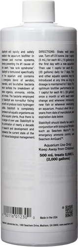 Vista 4 de Seachem Acondicionadores de agua para acuarios Prime and Stability (8.5 fl oz + 16.9 fl oz)