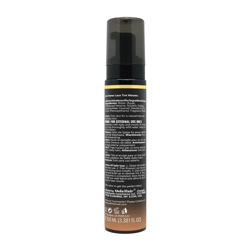 Vista 6 de Dolahair Spray de tinte de encaje para fusión de pelucas, mousse marrón oscuro con bandas elásticas para aplicación de peluca sin costuras