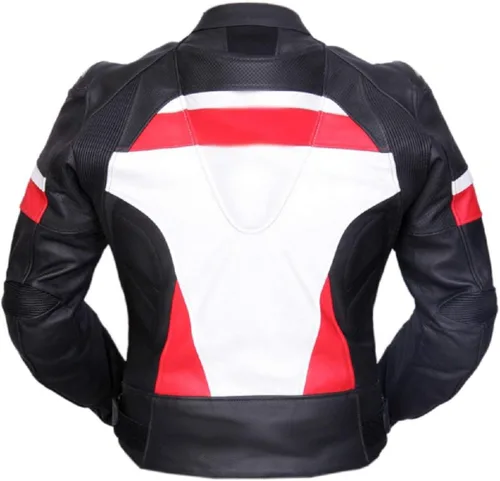 Vista 2 de LEATHERAY Hombres moto moto cuero genuino motocicleta con armadura CE protección motorista equitación chaqueta negro, XS-5XL, Negro