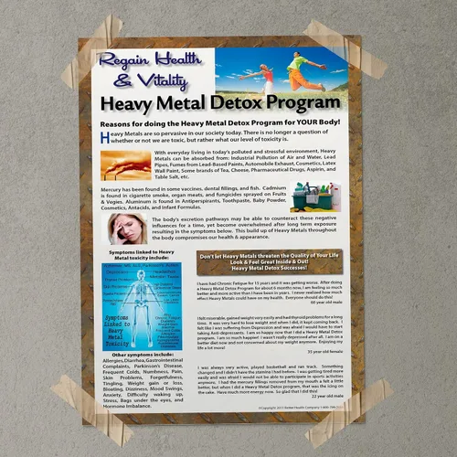 Vista 6 de Better Health Company Heavy Metal Detox 11 X 17 pulgadas laminado cartel promocional para promover cualquier baño de desintoxicación de pies