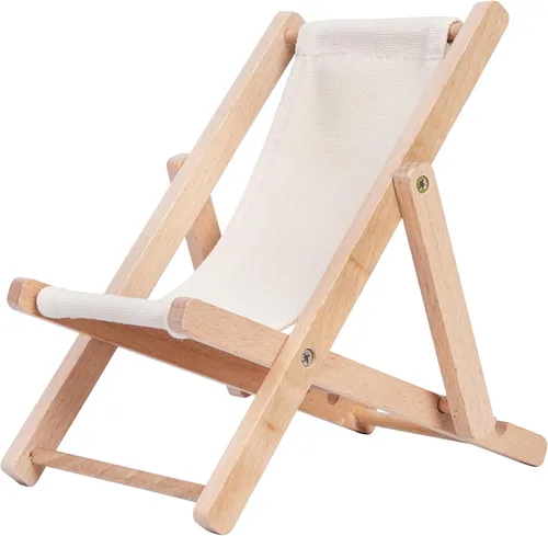 Vista 8 de Mini soporte de madera para silla de playa, soporte plegable para teléfono celular para escritorio, novedoso soporte de teléfono compatible