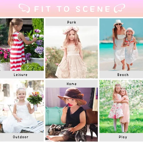 Vista 5 de uideazone Vestido sin mangas para niñas, cuello redondo, estampado floral, vestido casual para fiesta en casa, playa, 4-12 años