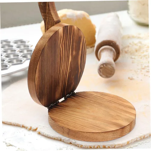 Vista 2 de COLLBATH Dumpling Skin Artefact Dumpling Press Tortilla de madera Prensa de masa de pizza Prensa de pastelería Suministros de cocina