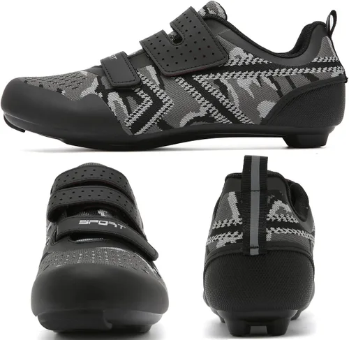 Vista 4 de Zapatos de ciclismo para hombre y mujer, compatibles con Peloton, zapatos de equitación para interiores, zapatos de bicicleta de carretera