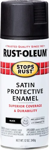 Vista 22 de Rust-Oleum 7776830 - Pintura en aerosol para prevención del óxido, 12 onzas, negro plano
