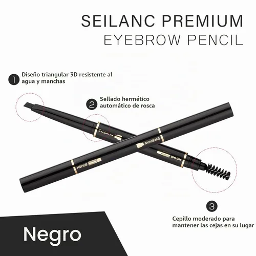 Vista 3 de Lápiz de cejas impermeable, 2 paquetes, negro