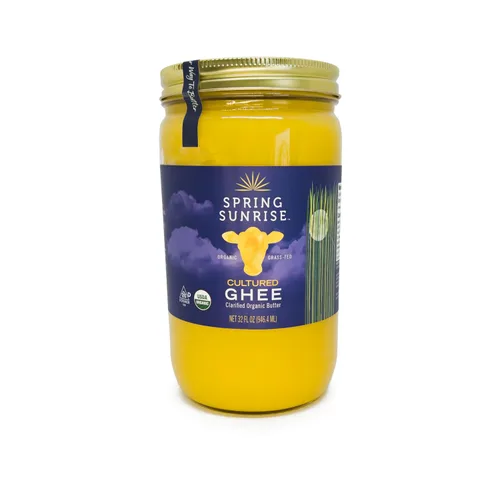 Vista 12 de Spring Sunrise Ghee marrón orgánico alimentado con pasto de 8 onzas Keto