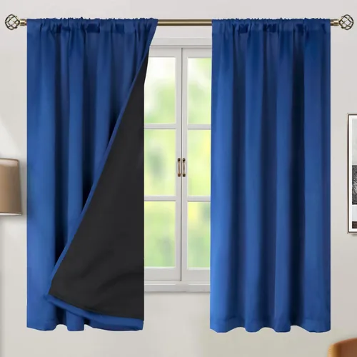 Vista 92 de BGment - Cortinas opacas para sala de estar de 63 pulgadas de largo, juego de 2 paneles, cortinas para oscurecer toda la habitación, cortinas