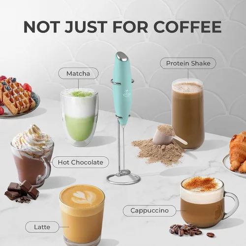 Vista 559 de Zulay Milk Boss Espumador de leche potente manual, hace espuma para latte, batidor para mezclar bebidas, café, miniespumador para capuchino, frappé