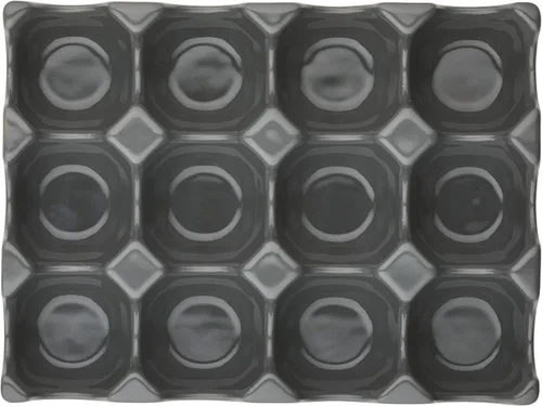 Vista 8 de Rachael Ray Bandeja/Soporte para huevos de cerámica de esmalte sólido, 12 tazas, gris oscuro
