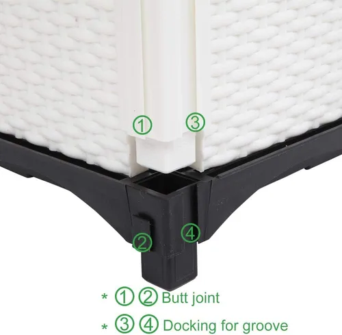 Vista 7 de Knocbel Kit de cama de jardín elevada de 4 piezas, costura libre de plástico elevado con riego automático, soporte para interior y exterior, patio