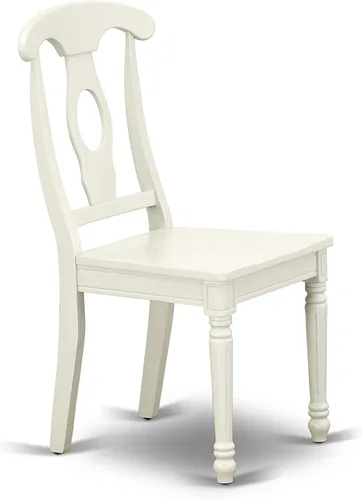 Vista 8 de East West Furniture AVKE5-LWH-W - Juego de muebles de comedor de 5 piezas, incluye una mesa de cocina ovalada con hojas de mariposa y 4 sillas