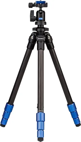 Vista 9 de Kit de trípode de aluminio delgado Benro – Trípode de viaje ligero con cabeza de bola N00, placa Arca-Swiss, cerraduras de giro y estuche