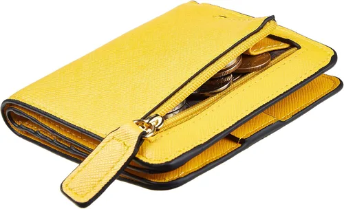 Vista 41 de Toughergun Cartera pequeña de cuero delgada para mujer con protección RFID, mini monedero bifold compacto con ventana de identificación transparente