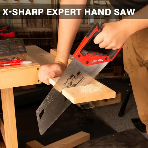 Vista 6 de HAUTMEC X-Sharp HT0295 - Sierra de mano profesional de 14 pulgadas, sierra de mano pequeña de corte transversal de 12 TPI con dientes de triple