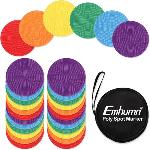 Vista 10 de Marcadores de punto Emhumn de 4 pulgadas y 9 pulgadas de polietileno para puntos de agilidad para entrenamiento en gimnasio/educación física, baile