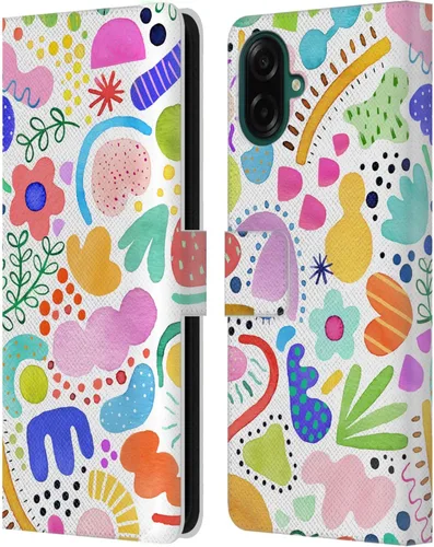 Vista 75 de Head Case Designs Officially Licensed Ninola Brushstrokes Black Summer Patterns Leather Wallet Case Compatible with Samsung Galaxy A07 4G