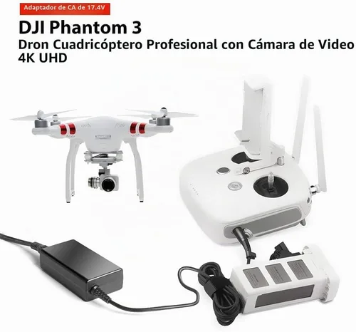 Vista 2 de KFD Adaptador de CA de 17.4 V para DJI Phantom 3 Series Dron, DJI Phantom 3 Professional Quadcopter 4K UHD Video Camera Drone, DJI Phantom 3