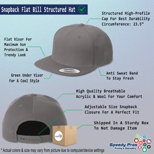 Vista 2 de Sombreros Snapback para hombres y mujeres, extraterrestres con contorno de silueta bordada, gorra de béisbol plana de acrílico diseño gris oscuro