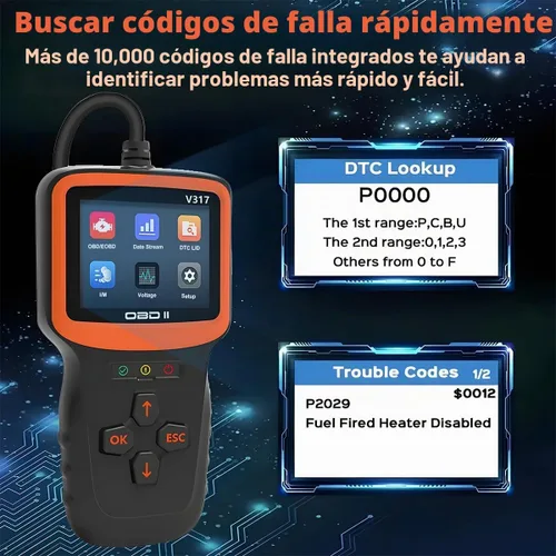 Vista 5 de Zpana Escáner OBD2 para Coche, Herramienta de Diagnóstico, Lector de Códigos de Fallas del Motor del Vehículo, Limpieza de Datos, Disposición I/M