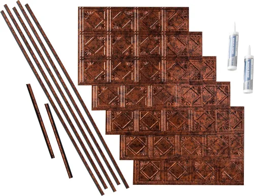 Vista 20 de FASÄDE Kit decorativo para salpicaduras de vinilo de estilo tradicional y patrón 4 de 15 pies cuadrados en bronce de las Bermudas