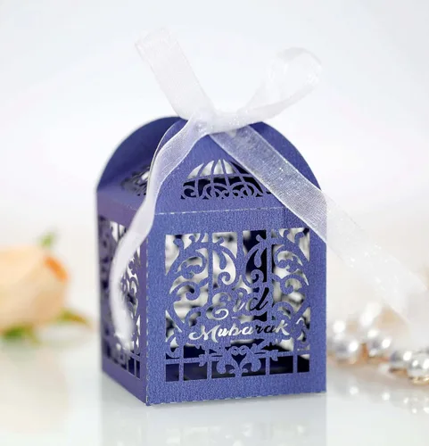 Vista 8 de Paquete de 50 cajas de dulces de boda con corazones cortados con láser, cajas de regalo pequeñas para bodas, despedidas de soltera, aniversarios, 01