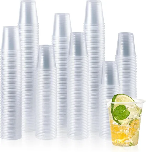 Vista 11 de Vplus 2000 Pack Vasos de Plástico Transparente de 12 onzas, Vasos Desechables de 12 onzas para Agua Fría, Vasos de Fiesta, Vasos de Plástico
