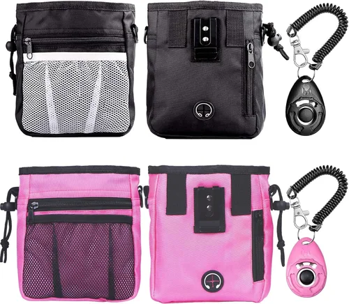 Vista 9 de STMK Bolsa de golosinas para perros, kit de entrenamiento de clicker para perros, bolsa de entrenamiento para perros para entrenamiento, 3 formas
