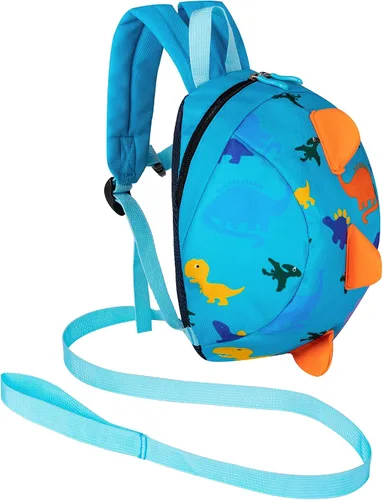 Vista 4 de YUPING Mochila de dinosaurio para niños pequeños con correa de seguridad para niños y niñas