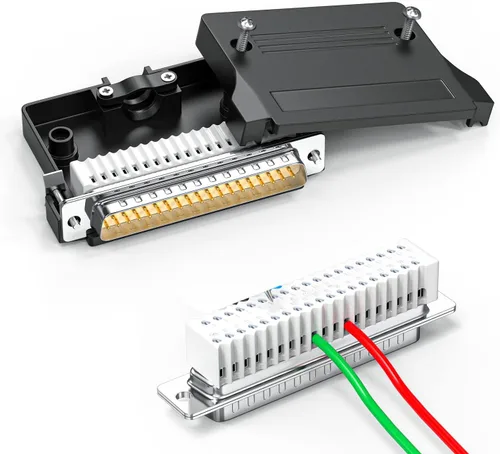 Vista 11 de DB37 - Placa de conexión hembra, adaptador de terminal D-Sub de 37 pines con terminales de tornillo, placa de conector sin soldadura para cable