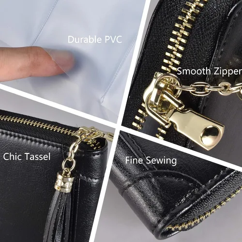 Vista 6 de Yuhan Pretty - Tarjetero de piel para tarjetas de crédito y carnet de identidad con tecnología RFID para mujer