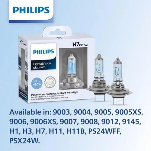 Vista 5 de Philips Automotive Lighting H11 CrystalVision Platinum Mejora Superior Automotriz Bombilla de Faro Blanca Brillante de Reemplazo, para Luz Alta, Luz