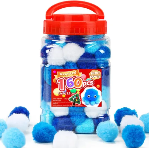 Vista 15 de IOOLEEM Pompones multicolores, 1000 bolas de pompón mullido de 0.39 pulgadas, pequeños pompones para proyectos de manualidades, festivales y Arco