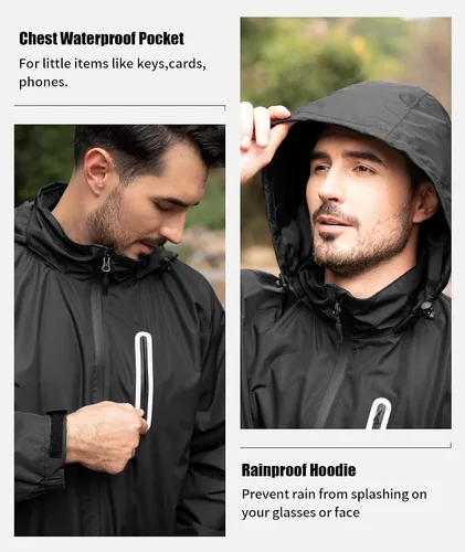 Vista 2 de SWISSWELL Rain Suits for Men Waterproof Golf Rain Gear Lightweight Raincoat Jacket and Rain Pants