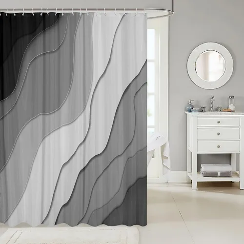 Vista 53 de Decorative White Baseball Shower Curtain Waterproof Polyester Fabric,Red Baseball Bat Bath Curtain Home Bathroom Decor Hanging Curtain with Hooks 72