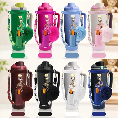 Vista 3 de Compatible con vaso Owala FreeSip Sway de 16 onzas, 30 onzas, 40 onzas Cereza Negra