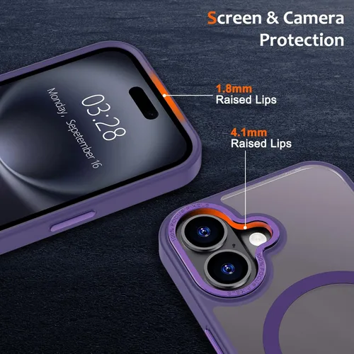Vista 421 de Anuck - Funda magnética para iPhone 11 compatible con MagSafe, carcasa trasera mate translúcida dura, borde de TPU, delgada, resistente a impactos