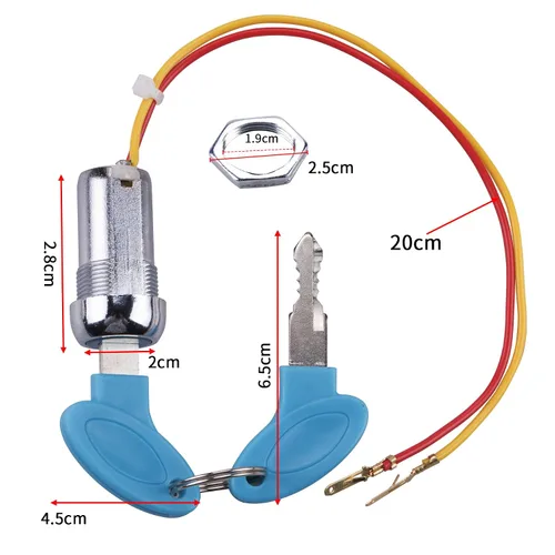 Vista 4 de Paquete de 2 interruptores de encendido de 2 cables, interruptor de arranque con 4 teclas de encendido y apagado para scooter eléctrico, ATV